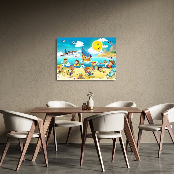Obraz na szkle - Dzień na plaży (70x50 cm)
