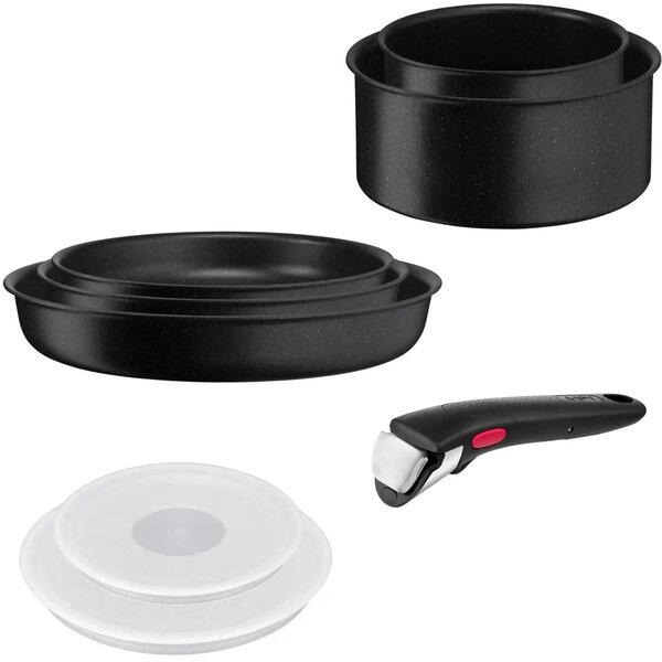 Ingenio Black Stone Zestaw naczyń, 8 szt. TEFAL L3998802