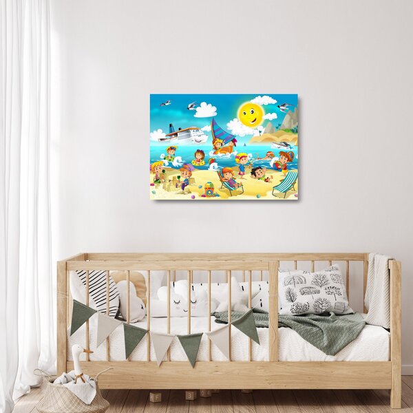 Obraz na szkle - Dzień na plaży (70x50 cm)