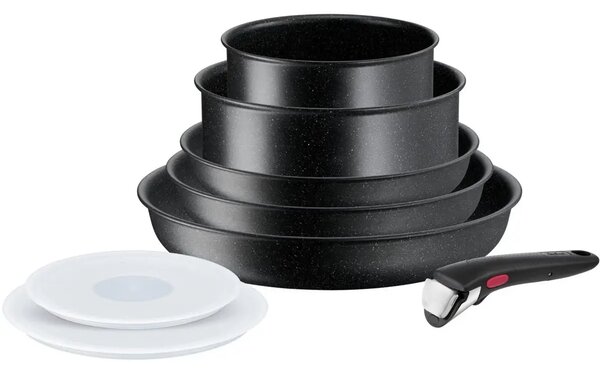 Ingenio Black Stone Zestaw naczyń, 8 szt. TEFAL L3998802