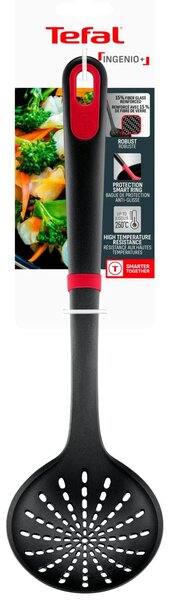 Ingenio+ Łyżka cedzakowa, nylonowa, czarna TEFAL K1984334