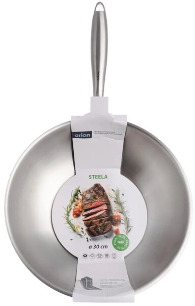 Steela Patelnia wok Ø 30 cm, stal nierdzewna ORION 113234