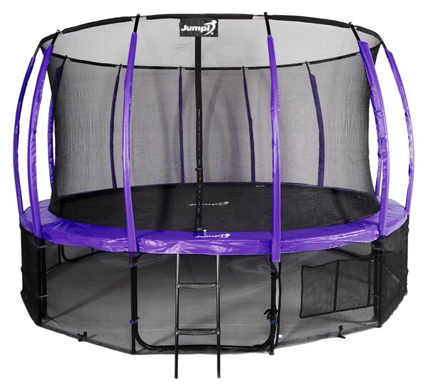 Trampolina Ogrodowa Jumpi 435cm/14FT Maxy Comfort Plus Fioletowa Z Wewnętrzną Siatką