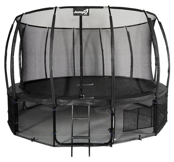 Trampolina Ogrodowa Jumpi 435cm/14FT Maxy Comfort Plus Czarna Z Wewnętrzną Siatką