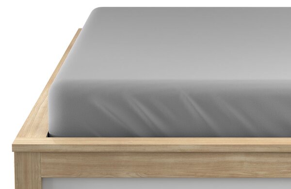 Prześcieradło jersey jasnoszare 90 x 200 cm