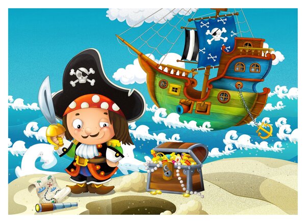 Obraz na szkle - Skarb piratów (70x50 cm)