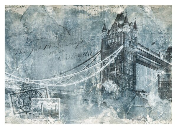 Obraz na szkle - Tower Bridge w chłodnych odcieniach (70x50 cm)