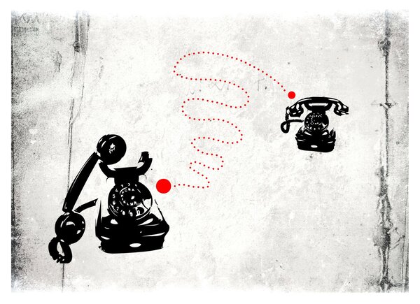 Obraz na szkle - Rysunek telefonu w stylu Banksy (70x50 cm)