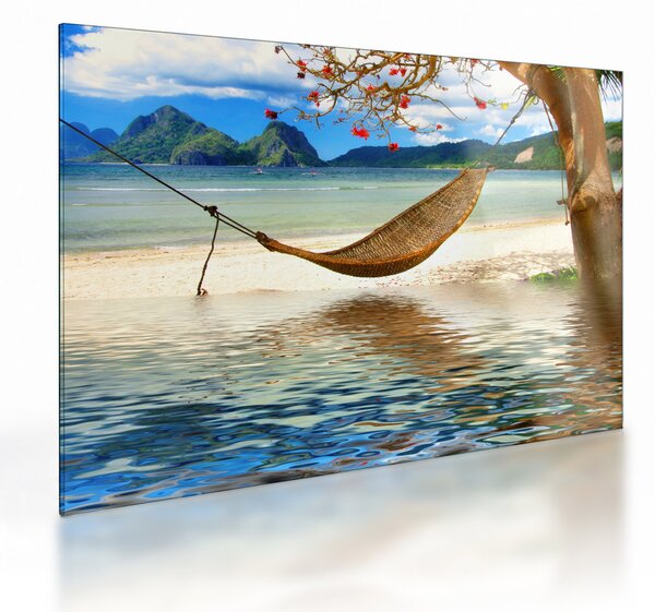 Obraz na szkle - Relaks na plaży (70x50 cm)