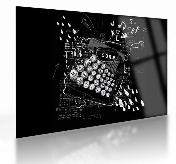 Obraz na szkle - Rysunek w stylu Banksy (70x50 cm)