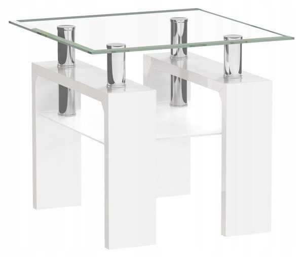Stolik kawowy Furnitex A08-2 V, 55 cm, mini, biały