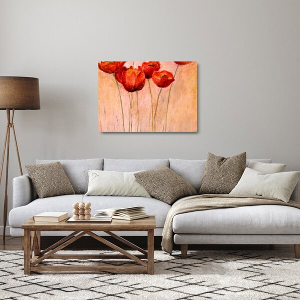 Obraz na szkle - Czerwone tulipany (70x50 cm)