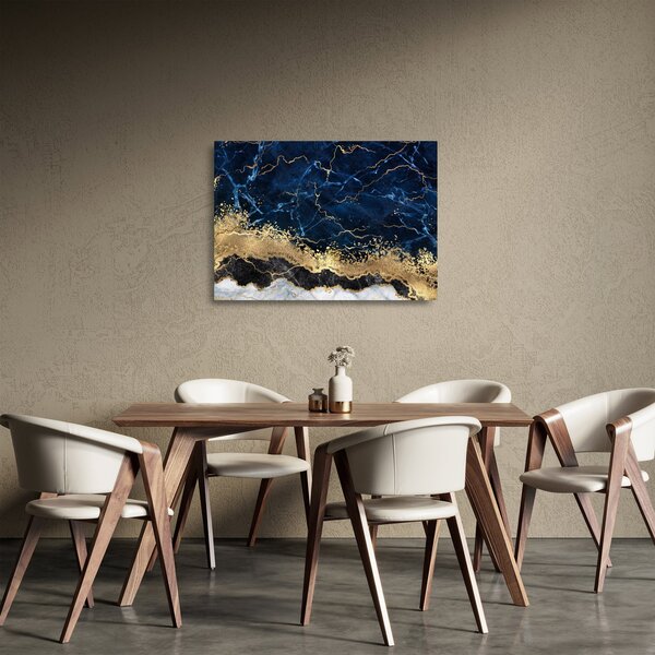 Obraz na szkle - Ciemnoniebieski marmur (70x50 cm)