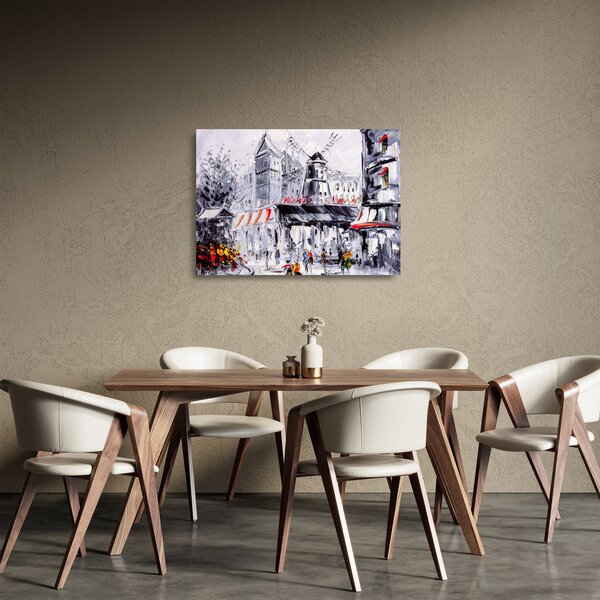 Obraz na szkle - Ulica w Paryżu, obraz olejny (70x50 cm)