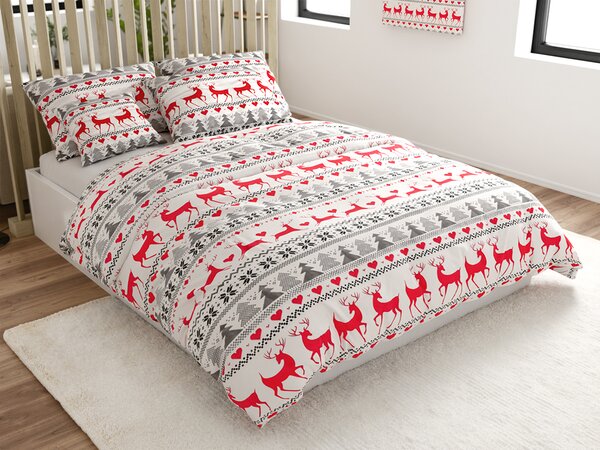 Pościel flanelowa DEER DREAMS białe Rozmiar pościeli: 2 szt 70 x 90 cm | 200 x 220 cm