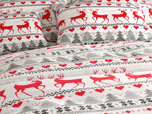 Pościel flanelowa DEER DREAMS białe Rozmiar pościeli: 2 szt 70 x 90 cm | 200 x 220 cm