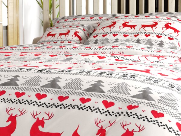 Pościel flanelowa DEER DREAMS białe Rozmiar pościeli: 2 szt 70 x 90 cm | 200 x 220 cm