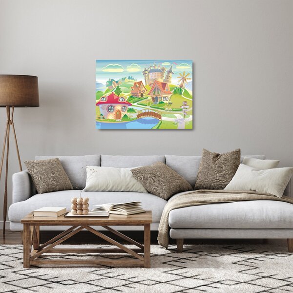 Obraz na szkle - Kolorowe miasteczko (70x50 cm)