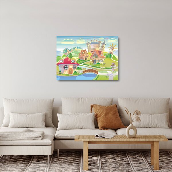 Obraz na szkle - Kolorowe miasteczko (70x50 cm)