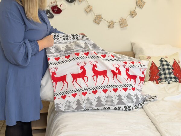 Pościel flanelowa DEER DREAMS białe Rozmiar pościeli: 2 szt 70 x 90 cm | 200 x 220 cm