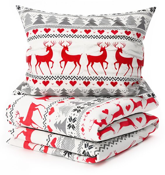Pościel flanelowa DEER DREAMS białe Rozmiar pościeli: 2 szt 70 x 90 cm | 200 x 220 cm