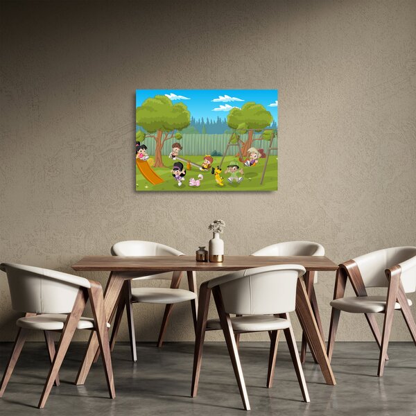 Obraz na szkle - Dzieci na placu zabaw (70x50 cm)