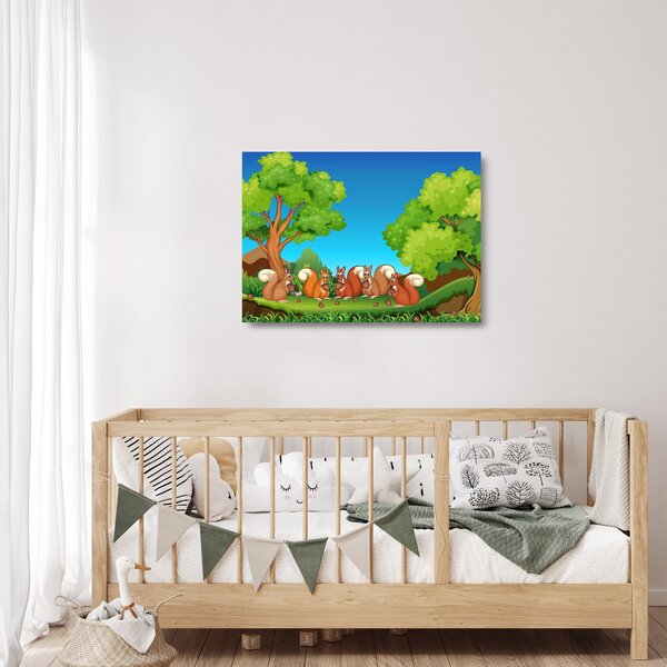 Obraz na szkle - Wesołe wiewiórki (70x50 cm)