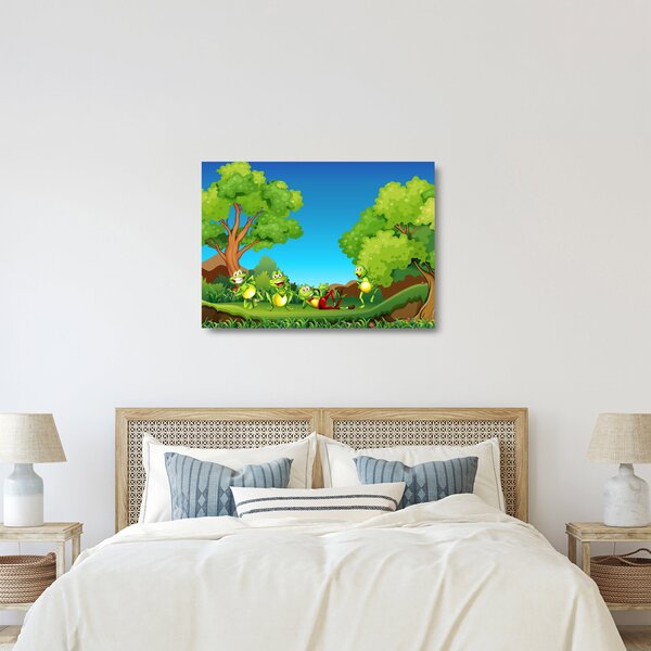 Obraz na szkle - Wesołe żaby (70x50 cm)