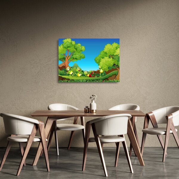 Obraz na szkle - Wesołe żaby (70x50 cm)