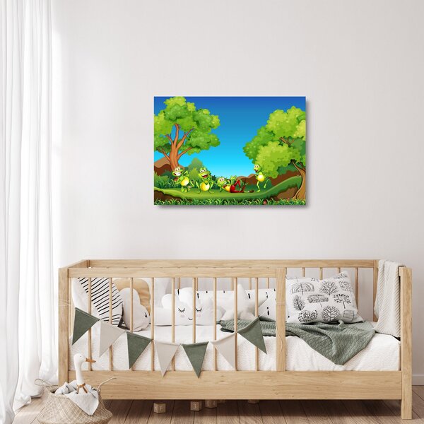 Obraz na szkle - Wesołe żaby (70x50 cm)