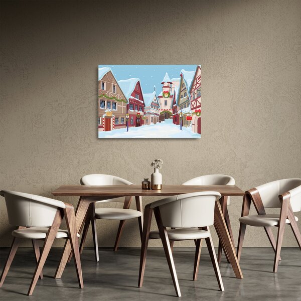 Obraz na szkle - Zimowa aleja (70x50 cm)