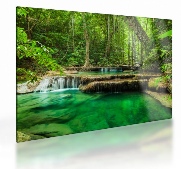 Obraz na szkle - Wodospad Erawan w Kanchanaburi, Tajlandia (70x50 cm)