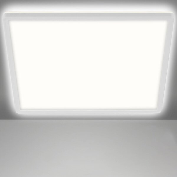 Briloner Lampa sufitowa LED Slim, biały / opal, przedpokój, tworzywo sztuczne, nowoczesny