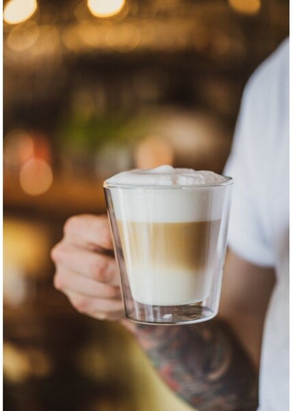 Szklane kubki zestaw 2 szt. do cappuccino/z podwójną ścianką 350 ml – Vialli Design
