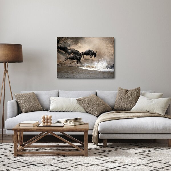 Obraz - Stado antylop gnu (70x50 cm)
