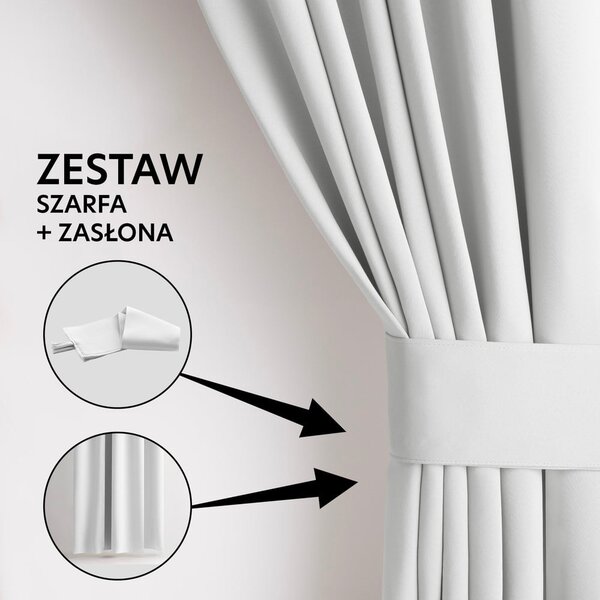 Biała zasłona częściowo zaciemniająca (dimout) 140x245 cm Kierra – Restilo