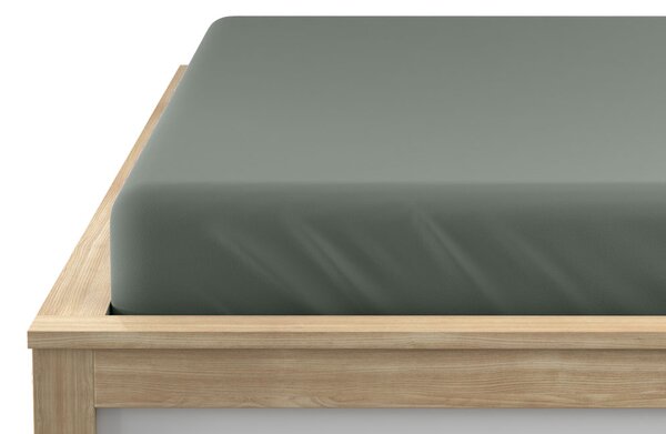 Prześcieradło jersey ciemnozielone 90 x 200 cm