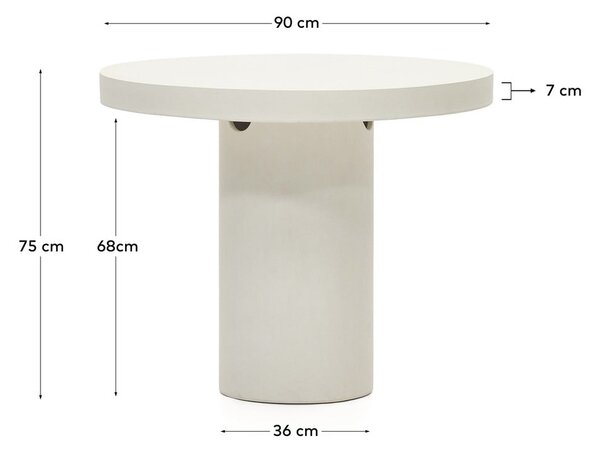 Okrągły betonowy stół ogrodowy ø 90 cm Aiguablava – Kave Home