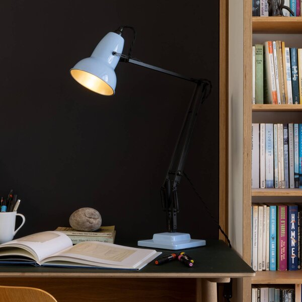 Anglepoise Lampa stołowa Original 1227, opalowo-niebieska/czarna, 49 cm 1227, czarny, biuro, aluminium, design