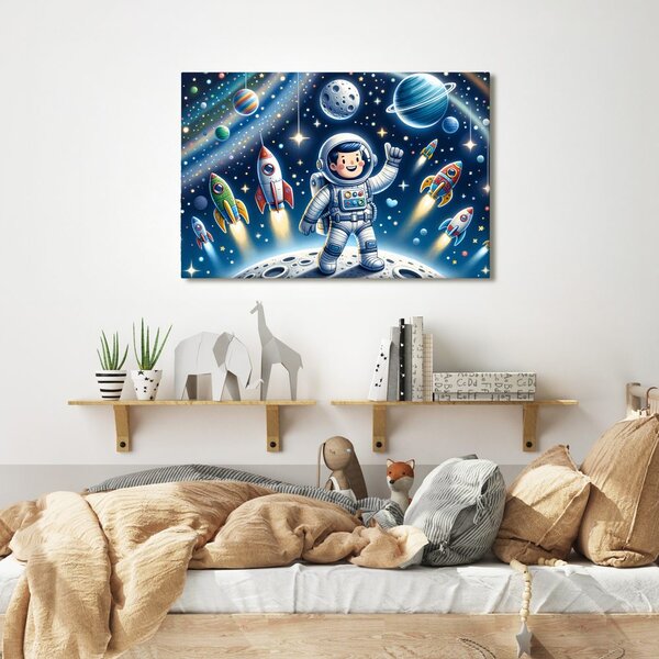 Obraz mały astronauta na przygodowej misji