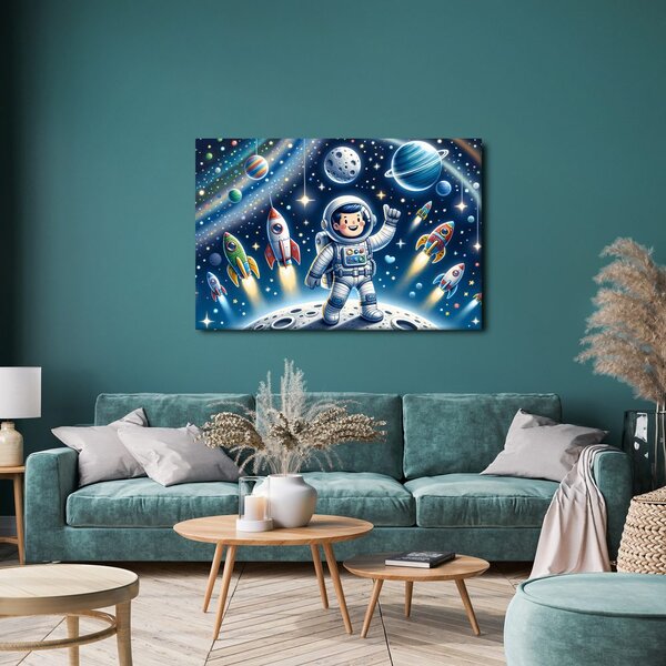 Obraz mały astronauta na przygodowej misji