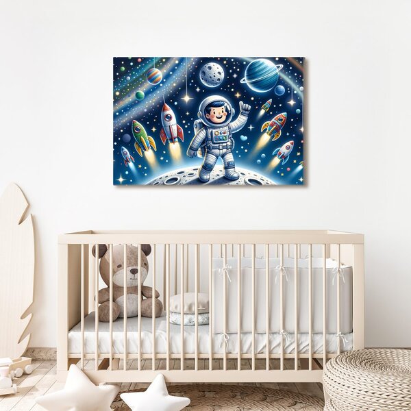 Obraz mały astronauta na przygodowej misji