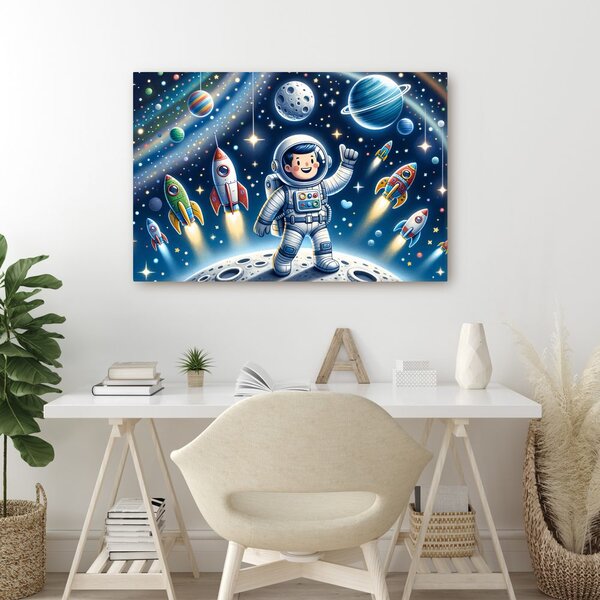 Obraz mały astronauta na przygodowej misji
