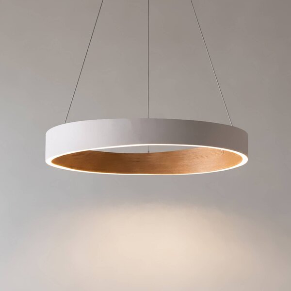 Lampa wisząca Daelor Lucande, możliwość ściemniania, biały / opal, salon / jadalnia, metal, design