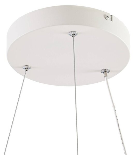 Lampa wisząca Daelor Lucande, możliwość ściemniania, biały / opal, salon / jadalnia, metal, design