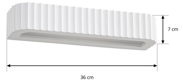 Kinkiet Ravelle Lindby, możliwość ściemniania, biały / opal, salon / jadalnia, gips / glina, nowoczesny