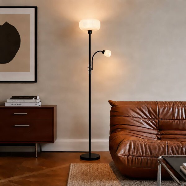 Lampa stojąca Ingrid Lindby, czarny, salon / jadalnia, metal