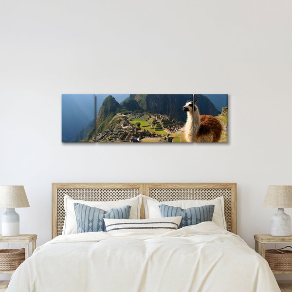 Obraz - Lama i Machu Picchu (170x50 cm)