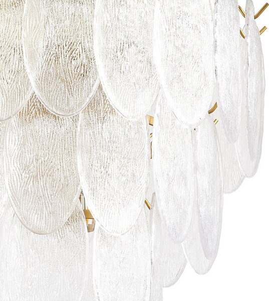 Lampa wisząca Dorothy Lucande, możliwość ściemniania, mosiężny / złoty, salon / jadalnia, szkło, vintage