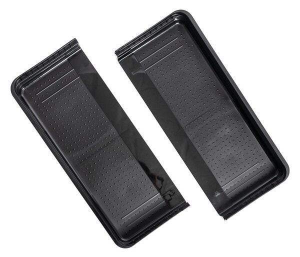 Czarno-szary regulowany plastikowy organizer na sztućce 41,5 x 35 cm – Addis